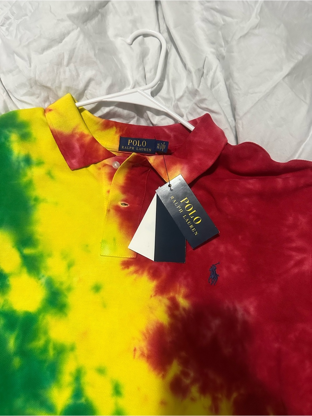 Polo by Ralph Lauren Tie-Dye Polo Shirt - Red, Yellow, Green